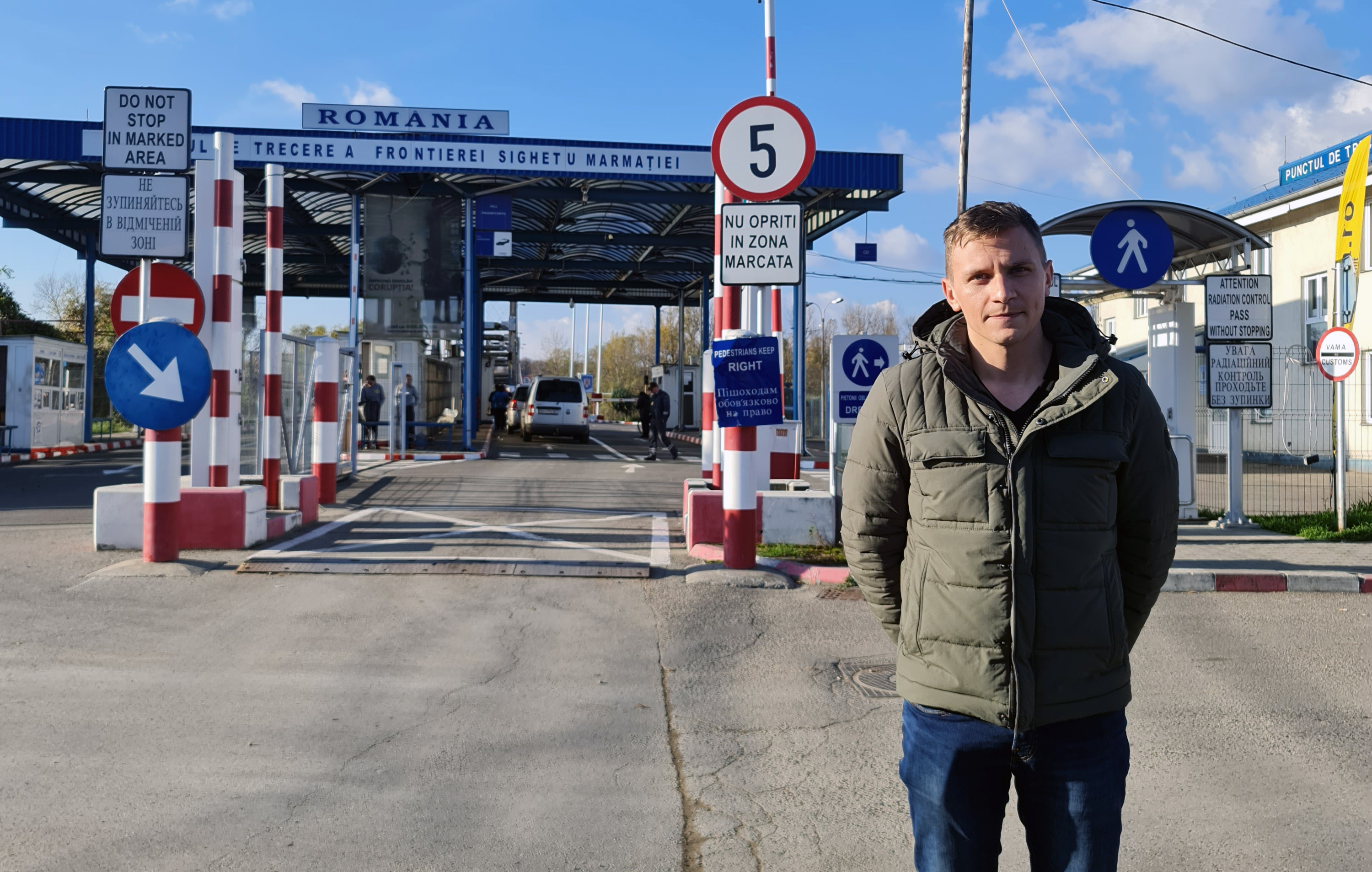 Fabian at the border in Sighetu Marmației. From his personal album.