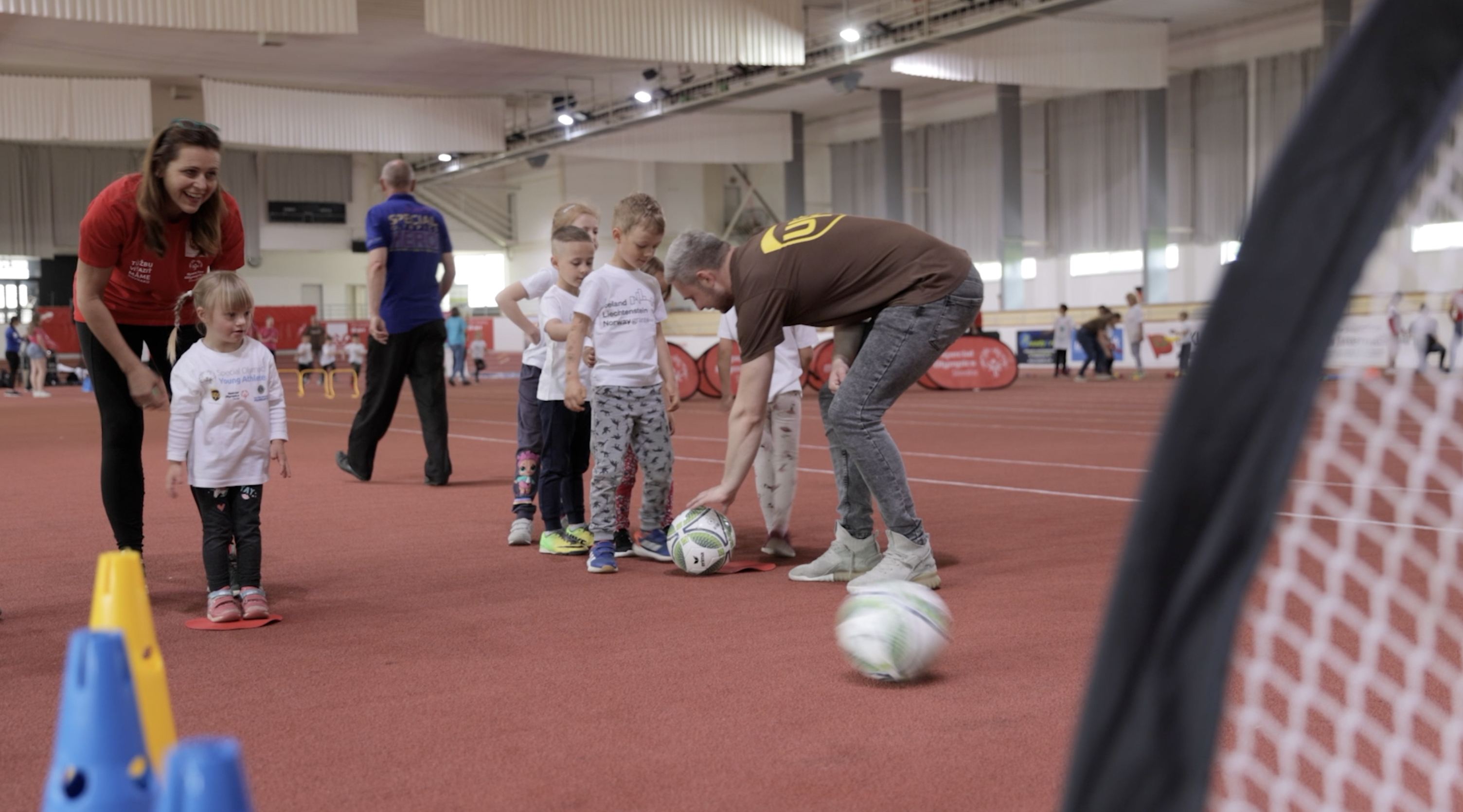 Children playing football during one of the activities organised by the project.