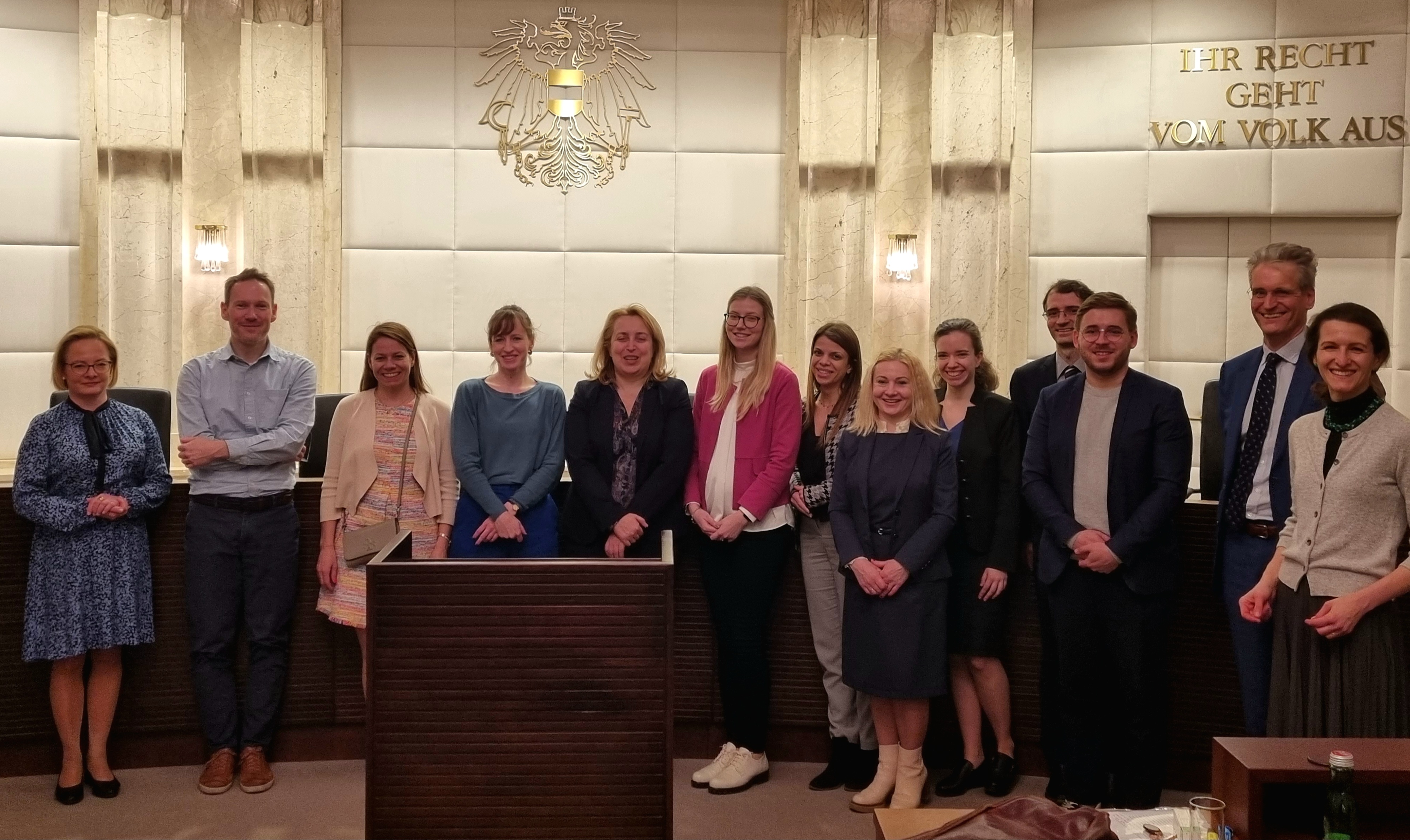 Guided visit of the Constitutional Court of Austria including a presentation and discussion on the legal standing of the EU Charter in the Austrian legal system during the study visit in Vienna, 23 March 2023.