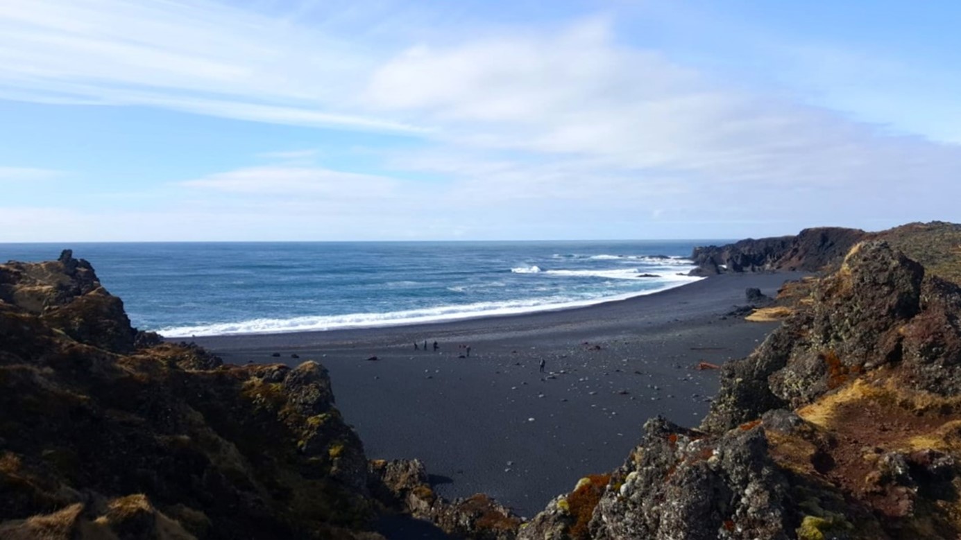 Black-sanded beach in Iceland