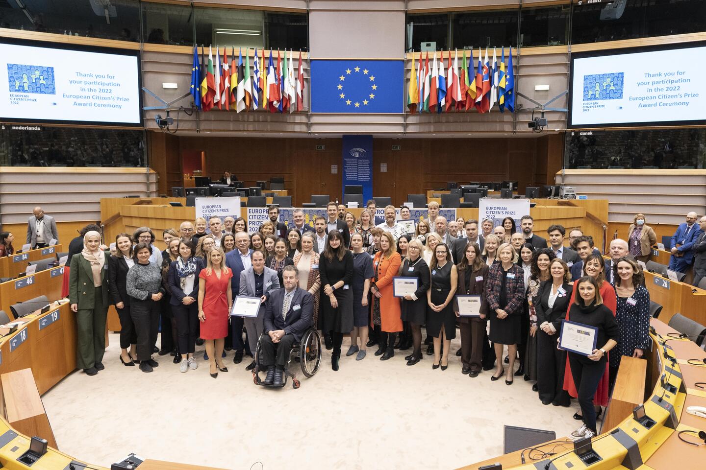 Winners of the 2022 European Citizens Prize. © European Parliament Multimedia Centre