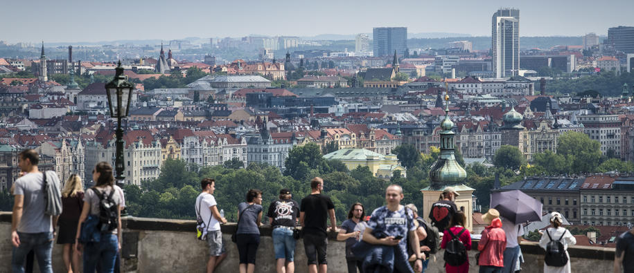 People looking over a viewpoint