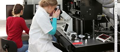 Two women researchers working in a lab